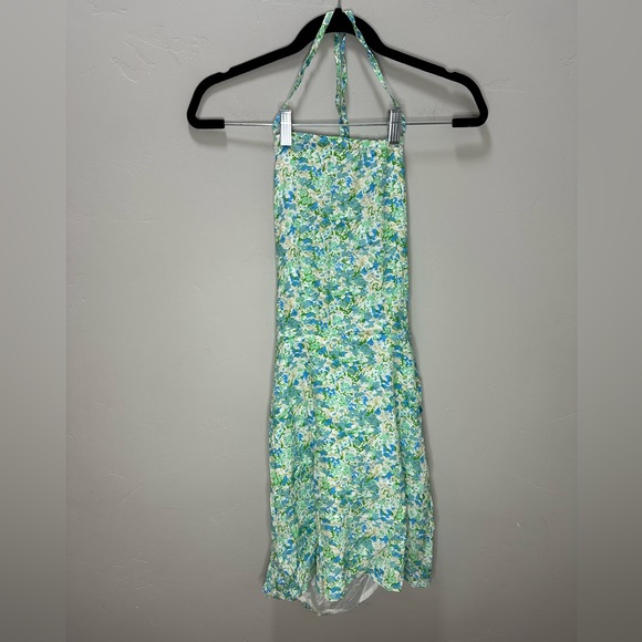 Faithfull the Brand NWT Women’s Gaia Halter Mini Dress In Varenna Floral Print - Picture 4 of 8